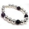 Pulsera bolas con amatista 10mm