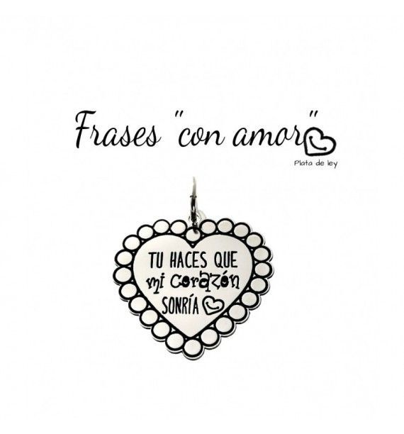 Colgante corazón " tu haces que mi corazón sonría "