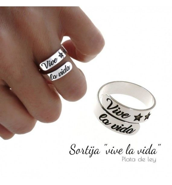 Sortija mensaje " vive la vida "