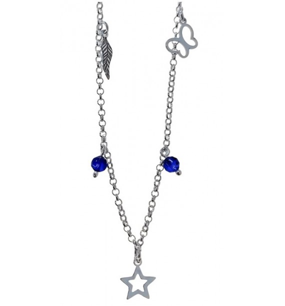 Tobillera estrella , pluma y mariposa