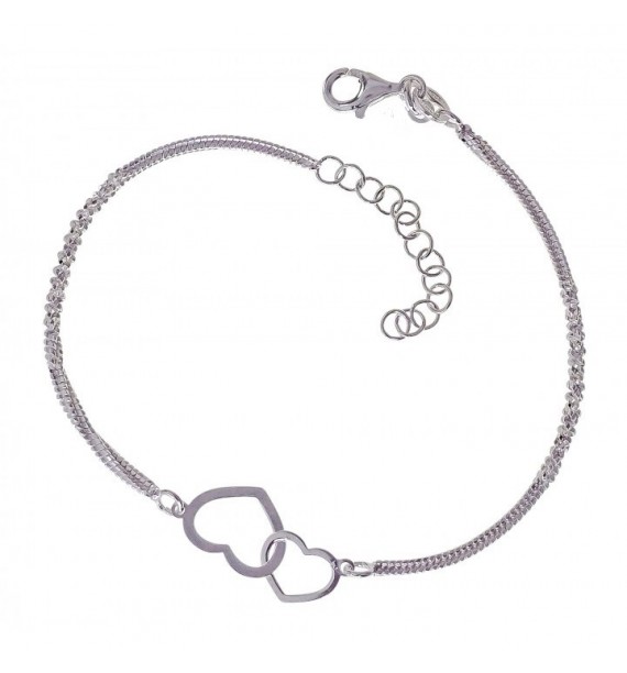 Pulsera corazones entrelazados