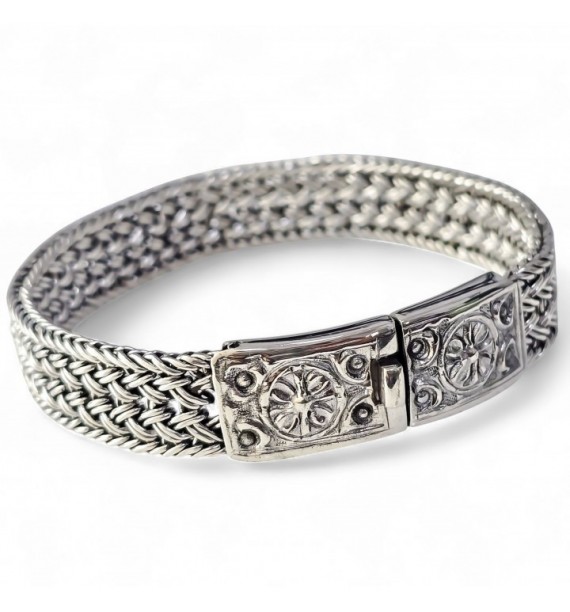 Pulsera Trenzada Oxidada Plata 925