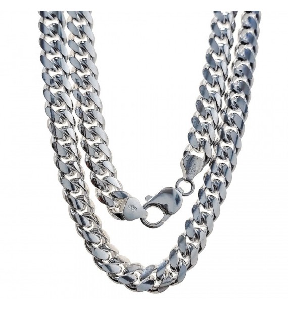 Cadena Barbada Cubana Plata 925