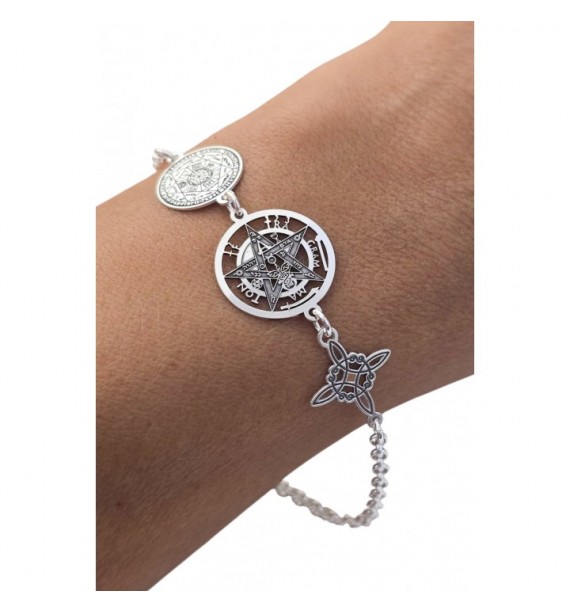 Pulsera plata 925 Triple Proteccion