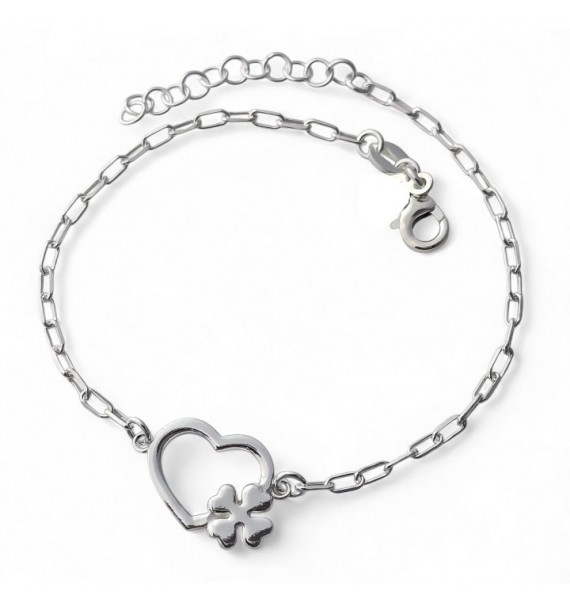 Pulsera corazón trébol