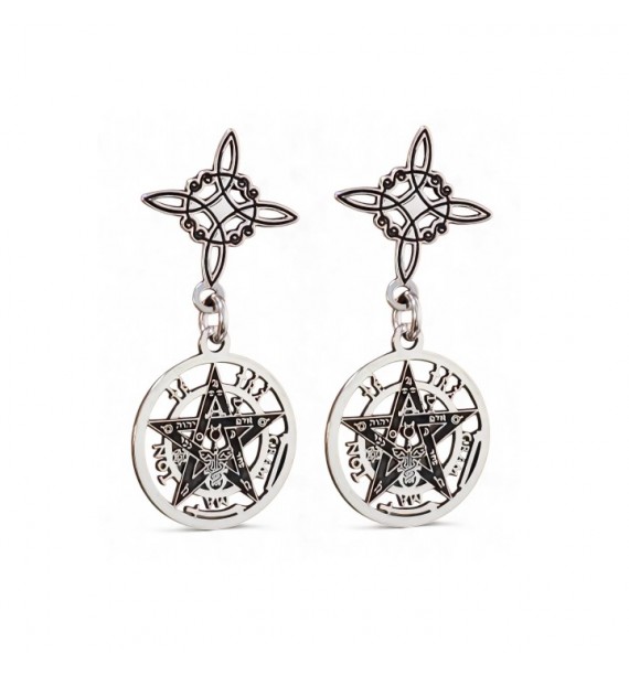 Pendiente nudo de bruja tetragramatón