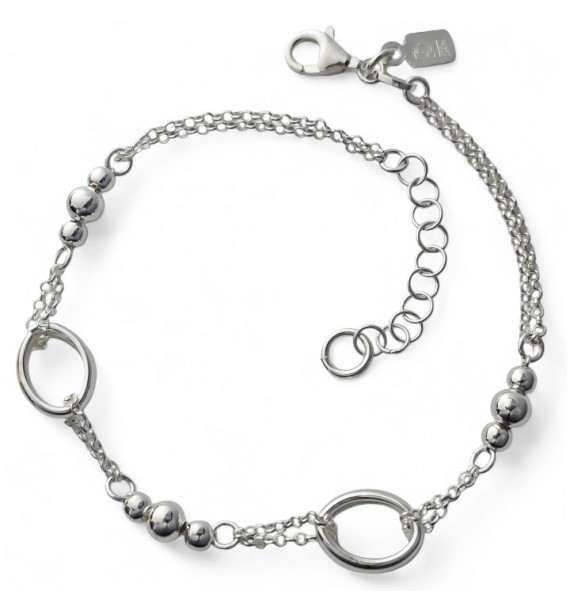 Pulsera doble cadena asas bolas
