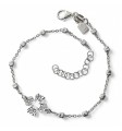 Pulsera combinada trébol tallado
