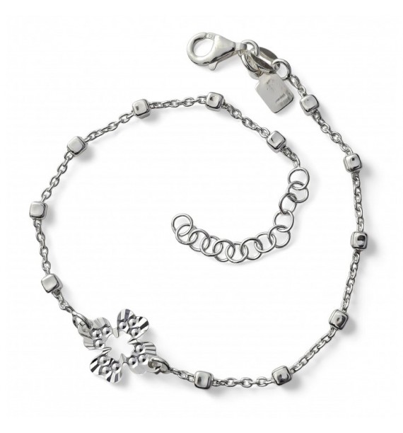 Pulsera combinada trébol tallado