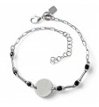 Pulsera forzada disco piedra color
