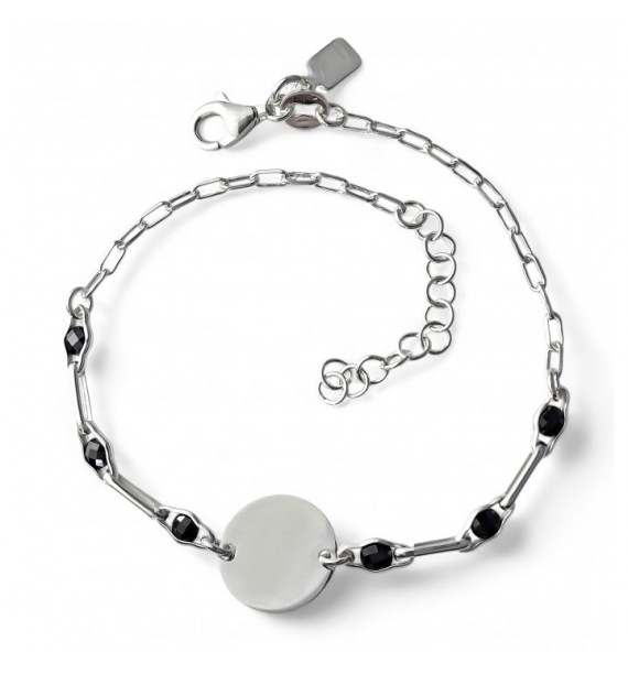 Pulsera forzada disco piedra color