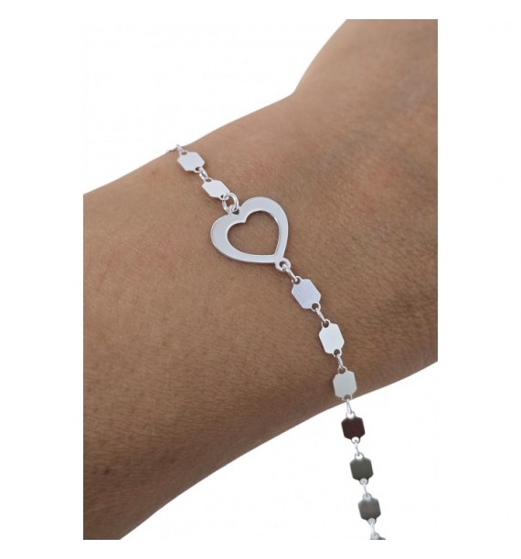 Pulsera chapitas corazón