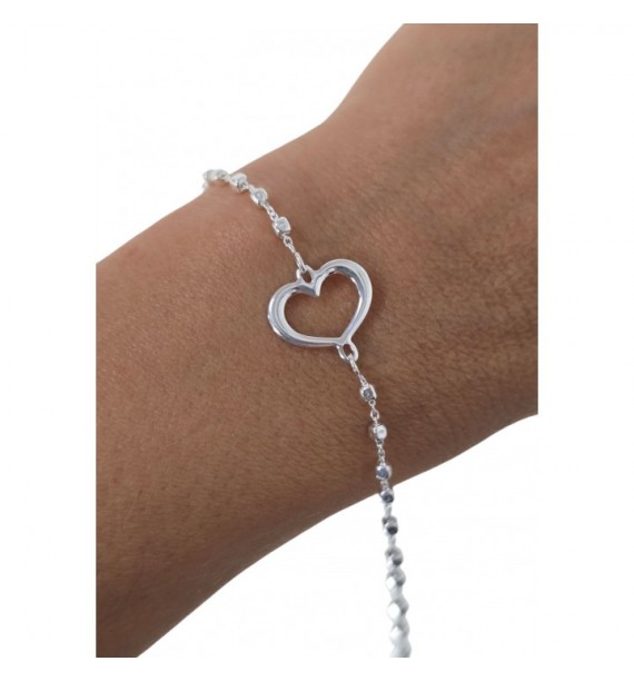 Pulsera cuadrados corazón