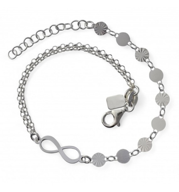 Pulsera doble cadena infinito chapitas