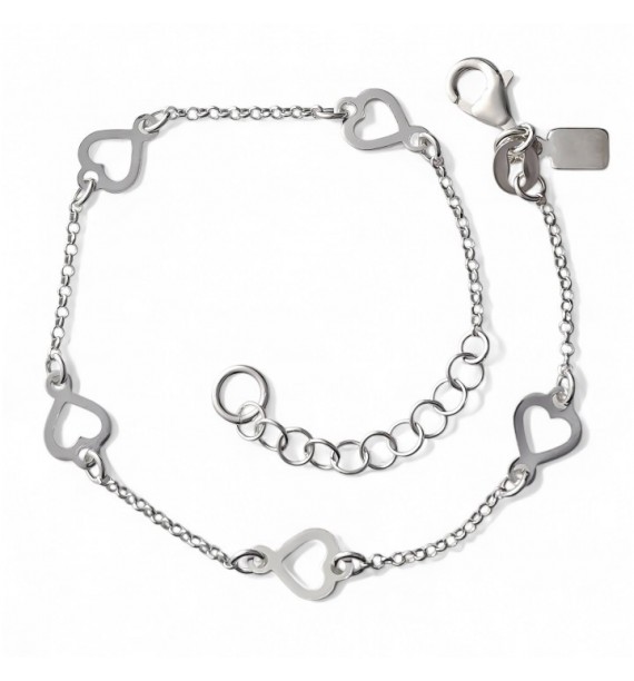 Pulsera corazones calados