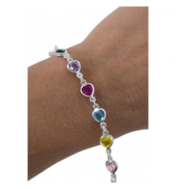 Pulsera circonita color corazón