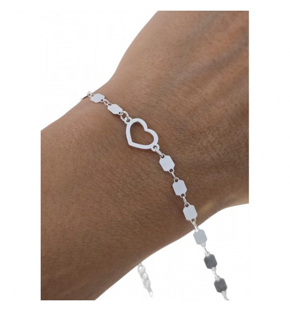 Pulsera chapitas corazón