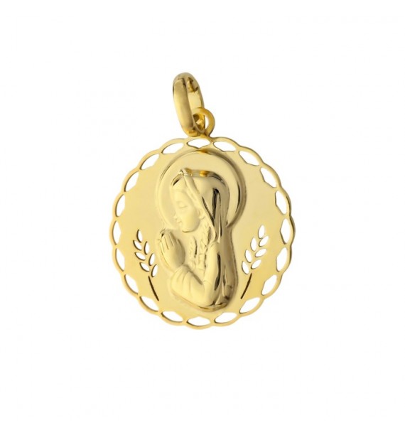 Medalla comunión chapada Virgen Niña