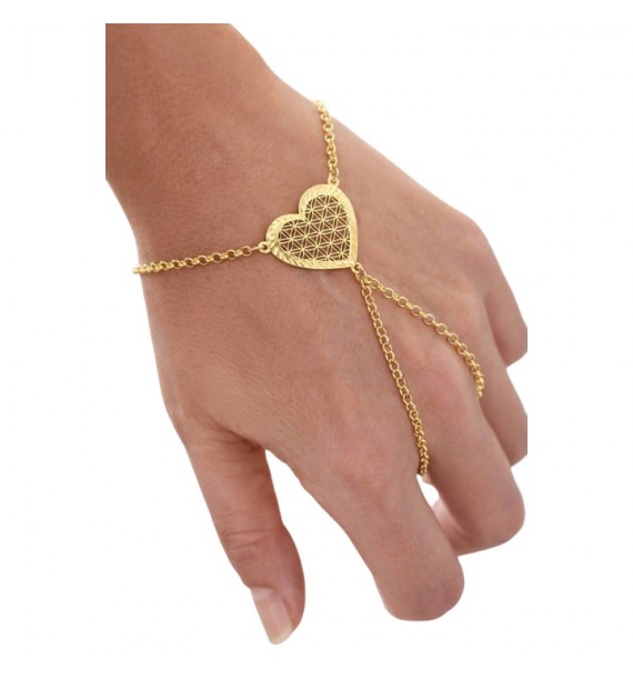 Pulsera dedo corazón chapado