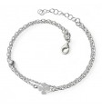 Pulsera doble cadena trébol bola