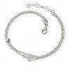 Pulsera doble cadena trébol bola