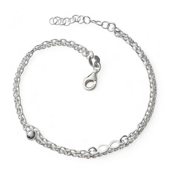 Pulsera doble cadena infinito bola