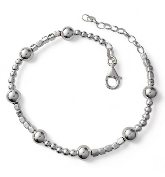 Pulsera bolas cuadrados