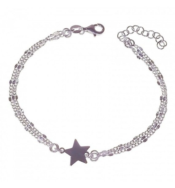 Pulsera doble cadena lumina estrella