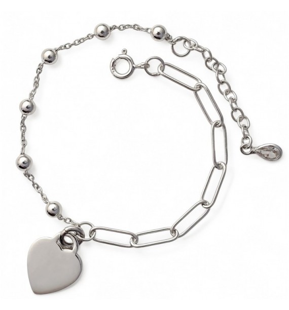 Pulsera combinada corazón