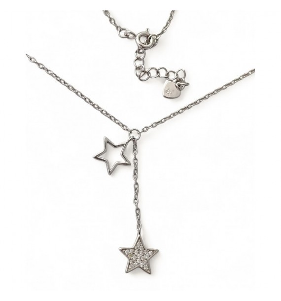 Gargantilla rodio estrellas microengaste