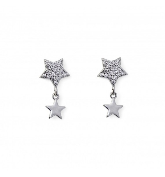 Pendiente rodio estrellas