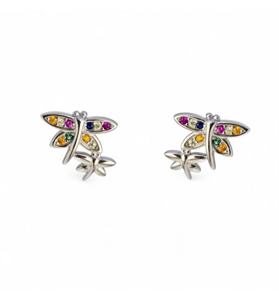 Pendiente rodio mariposa microengaste