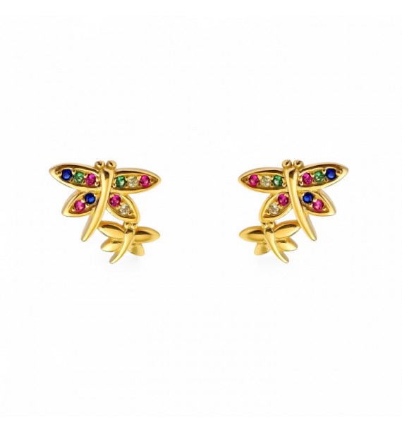 Pendiente chapado mariposas