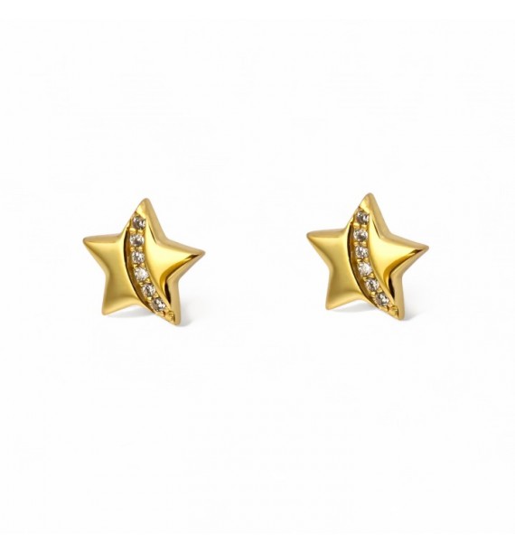 Pendiente chapado estrella microengaste
