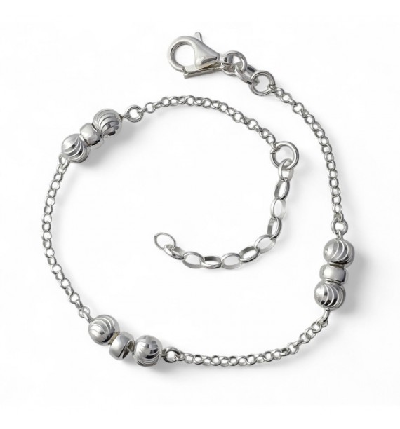 Pulsera rolo bolas talladas