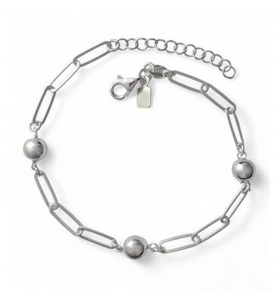 Pulsera forzada alargada bolas