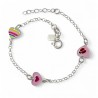 Pulsera infantil corazones esmalte