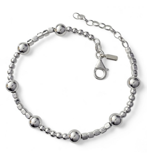 Pulsera bolas cuadrados