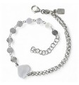 Pulsera doble cadena chapitas corazón