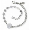 Pulsera doble cadena chapitas corazón