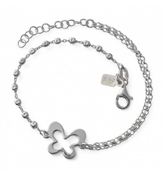 Pulsera doble cadena mariposa