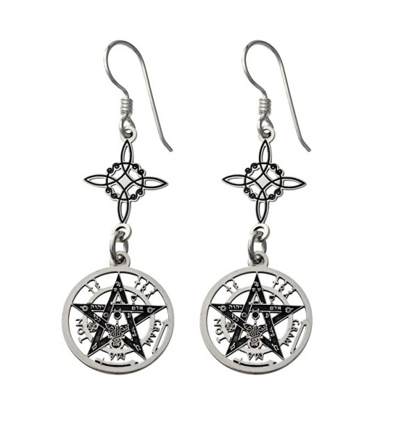 Pendiente nudo de bruja tetragramatón