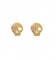 Pendiente chapado calavera