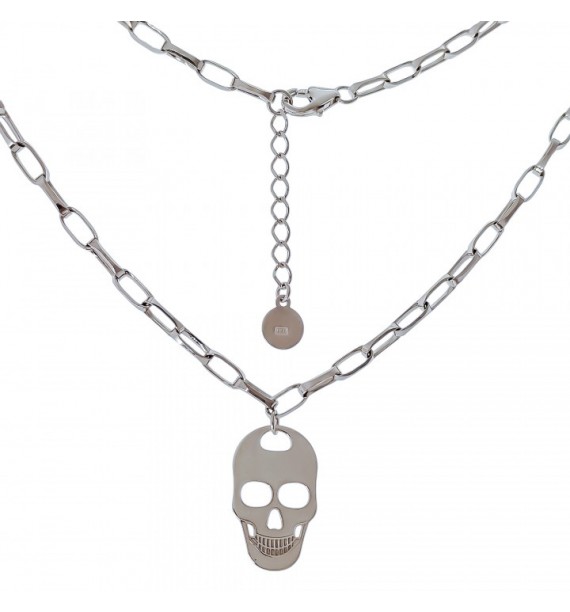 Gargantilla rodio calavera