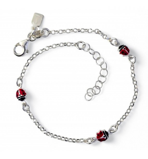 Pulsera infantil mariquitas esmalte