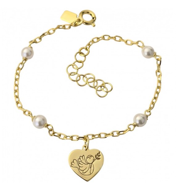 Pulsera chapada comunión corazón