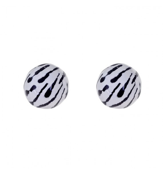 Pendiente m/bola animal print