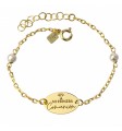 Pulsera chapada comunión perla