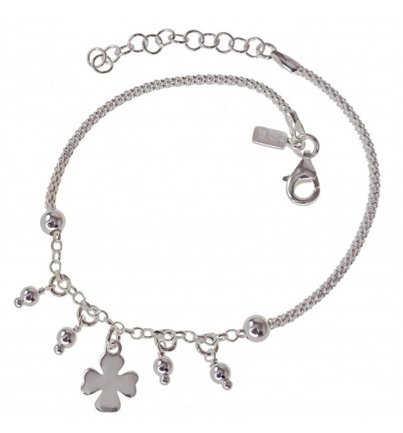 Pulsera trébol cadena coreana bolas