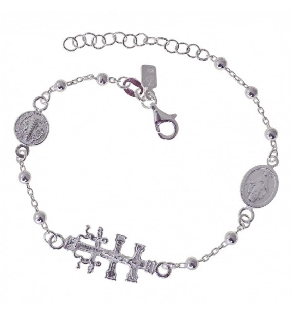 Pulsera combinada Cruz de Caravaca